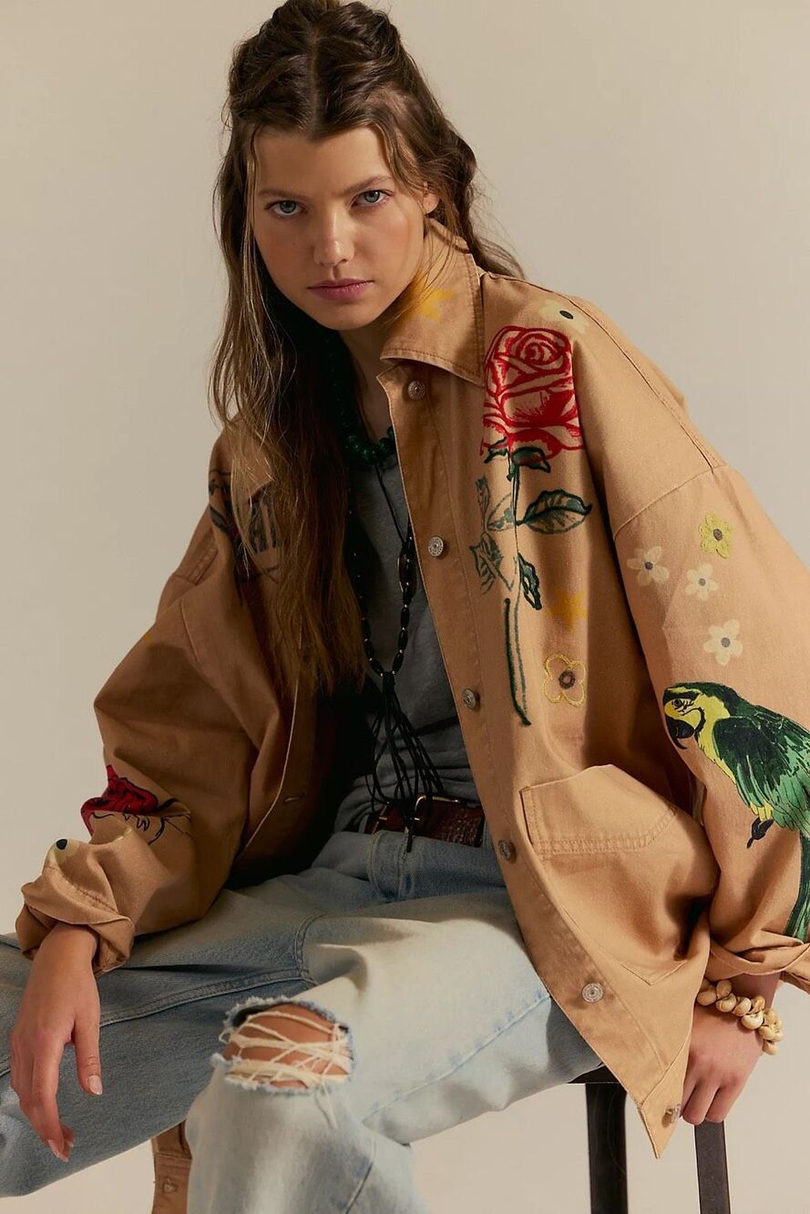 New Free People Charm Me Chore Jacket Size S